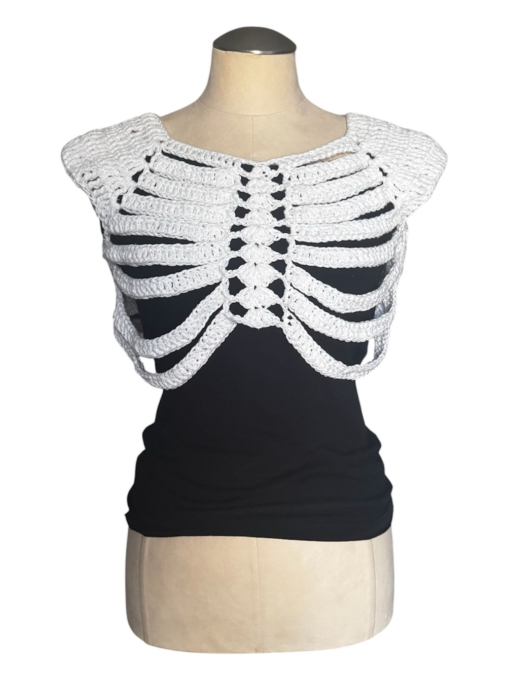 Crochet Ribcage Crop Top - Picture 2 of 5